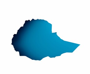 Fototapeta premium 3d rendering of a blue Ethiopia map icon isolated on white background