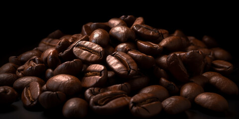 coffee beans texture background Generative AI