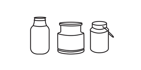 Digital illustration of a set of different jar designs on a white background