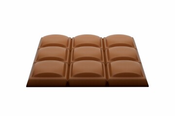 3D illustration of a chocolate bar isolated on a white background