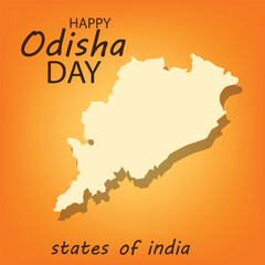 Obraz premium Vector illustration of a Background for Happy Odisha Day Celebration with Hindi Text Happy Odisha Day.