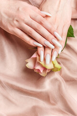 Naklejka premium Stylish trendy female manicure.