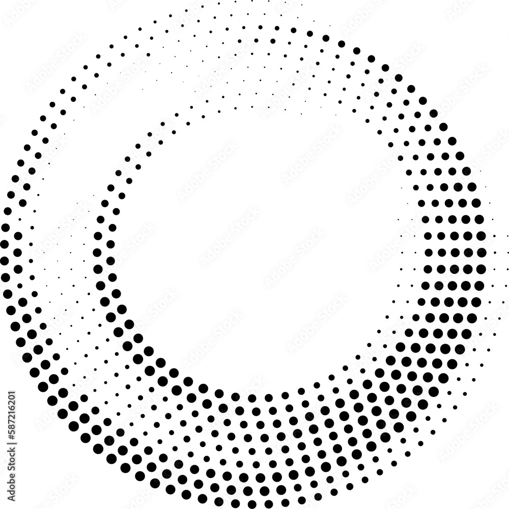 Poster Halftone circle pattern border frame of black dots