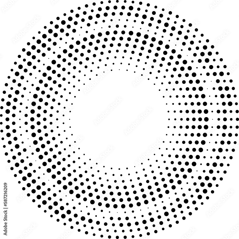 Aufkleber Halftone circle frame border with dots pattern