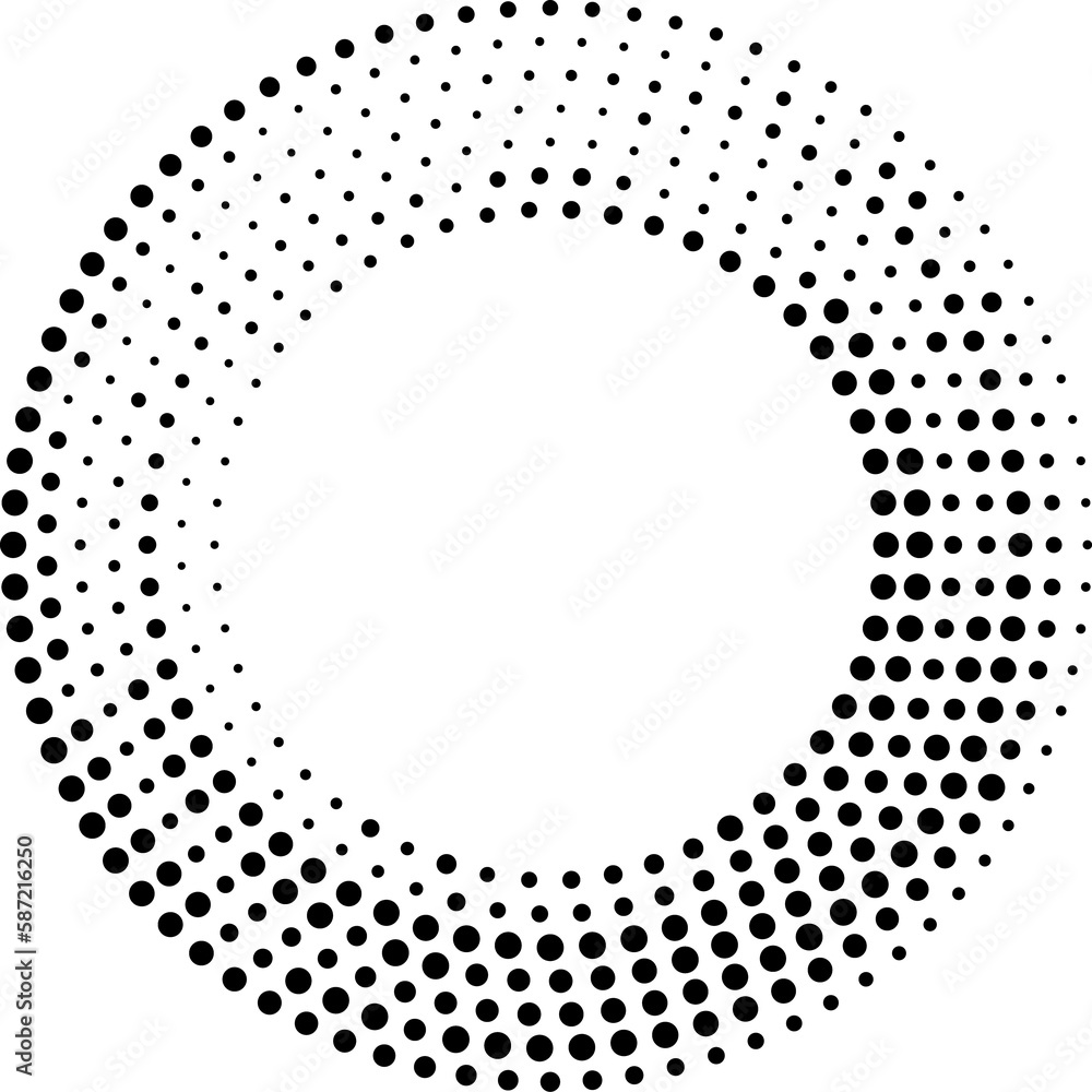 Aufkleber Halftone circle pattern border or round frame