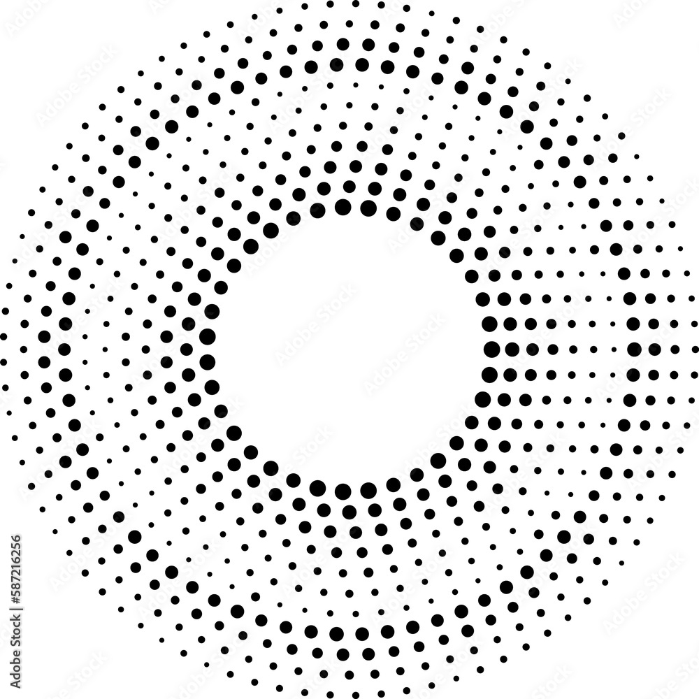 Aufkleber Halftone circle pattern border of frame with dots