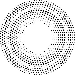 Halftone circle frame border with dots pattern