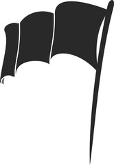 Pennant flag, retro black banner on pole