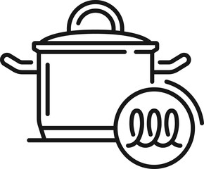 Pot compatible with induction surface outline icon