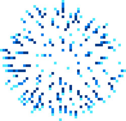 Festive firework in pixel art style, 8 bit game