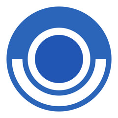 Circle geometric shape blue circle icon