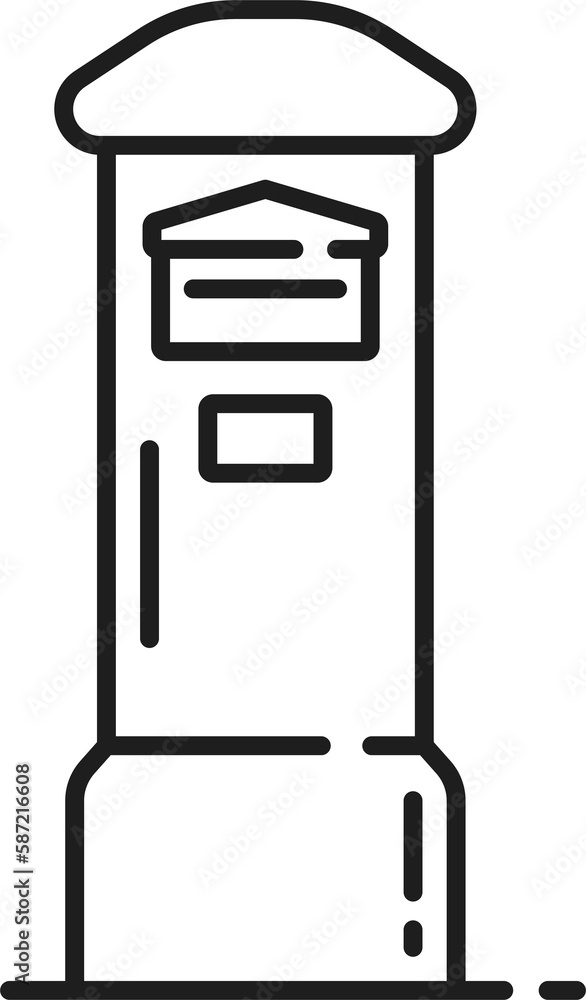 Poster mailbox for letters isolate letterbox outline icon