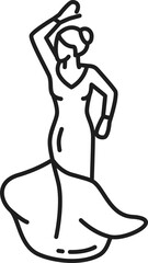 Dancer lady in tabasco dress spanish woman icon