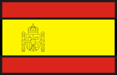 Official spanish flag in red and yellow colors