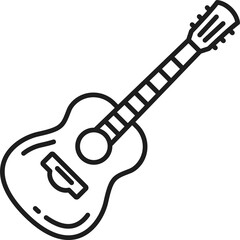 Obraz na płótnie Canvas Cuban guitar outline icon with national instrument