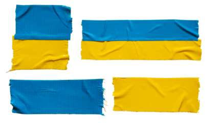 Blue and yellow cloth tape