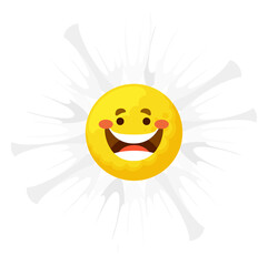 Cartoon chamomile character, flower daisy smile