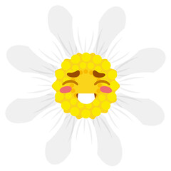 Chamomile cartoon character of laughing flower