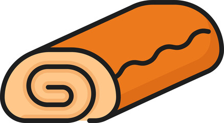 Tasty rolled pastry with sweet filling vector food