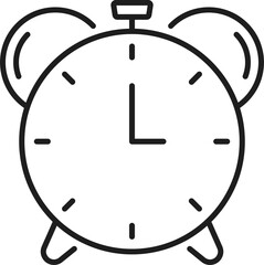 Alarm vector icon, isolated outline ringing clock