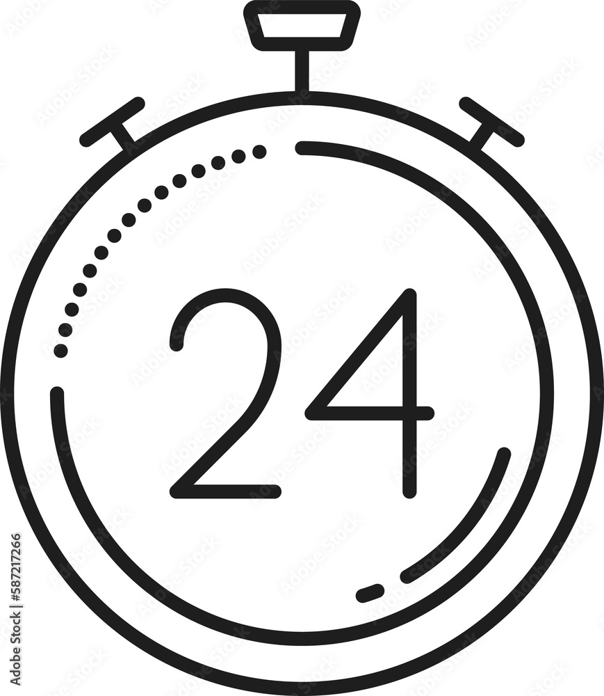 Poster 24 hours order execution or delivery service icon