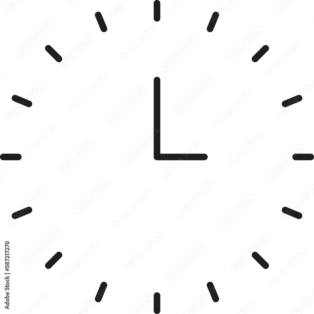 Poster Wall watch alarm isolated clock timer outline icon
