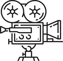 Professional film projector isolated retro camera