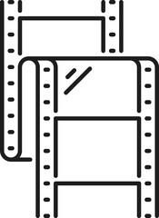 Filmstrip curved animation picture isolated icon