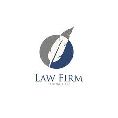 law firm legal with pillar logo icon vector template