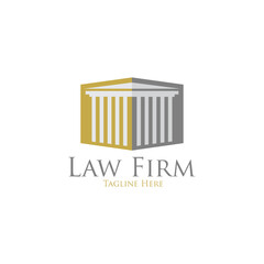 Pillar Vector Icon. Law Office Logo Template