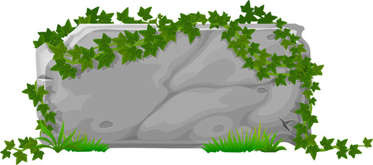 Cartoon stone board ivy leaves, floral decoration