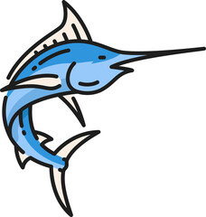 Marlin sroadbill fish sword like snout, swordfish