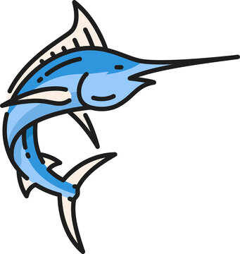 recommend clip art: Marlin sroadbill fish sword like snout, swordfish