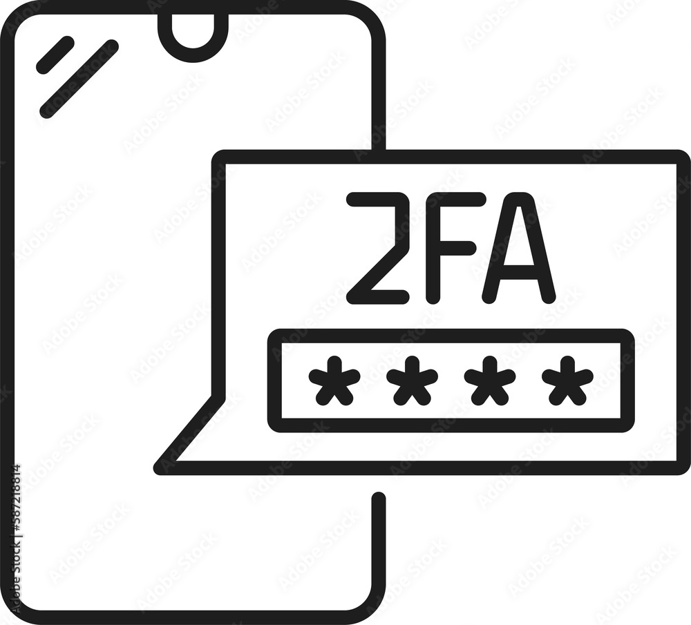 Poster 2FA two factor authentication password access icon