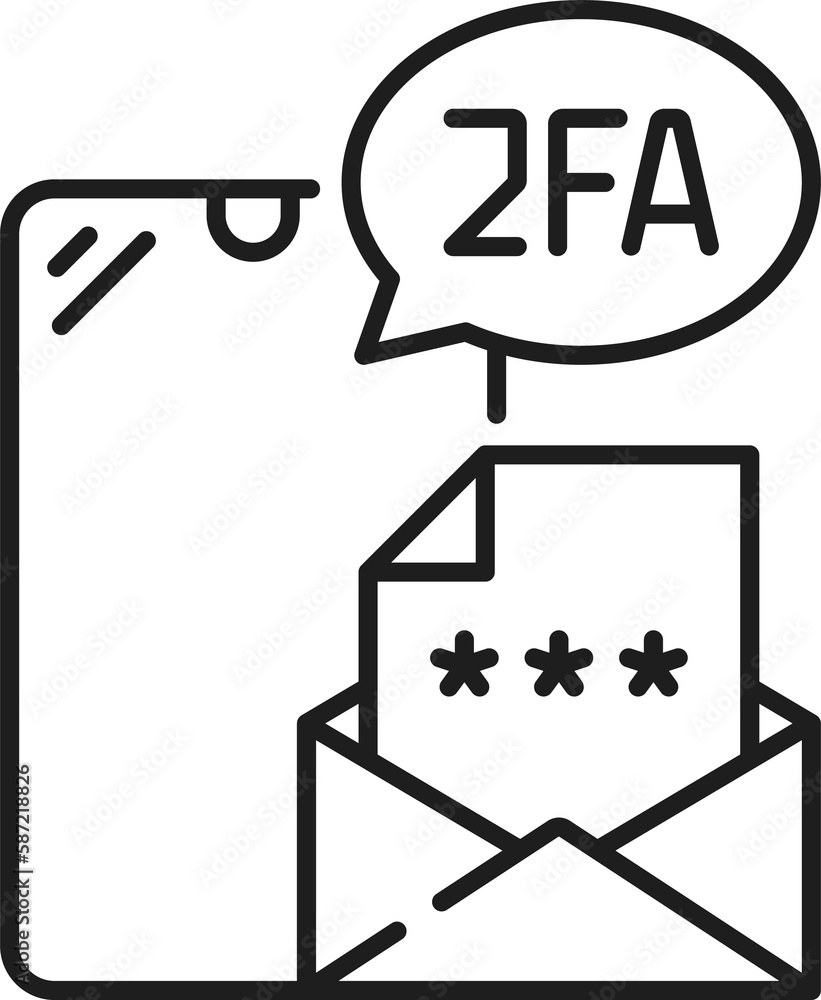 Poster 2fa two factor verification icon, e-mail password