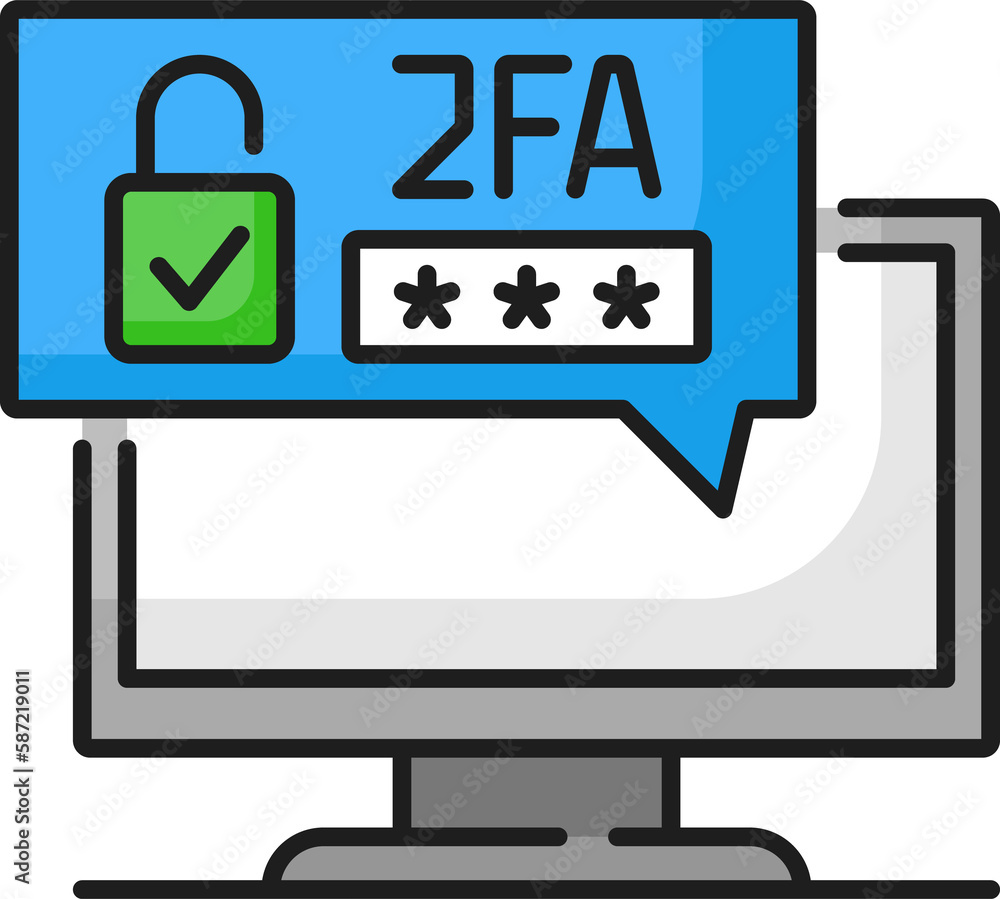 Poster 2fa two factor verification icon, security code
