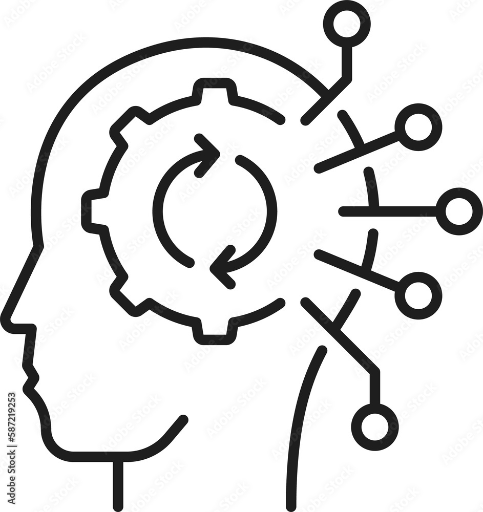 Leinwandbilder human brain with rpa robotic process automation