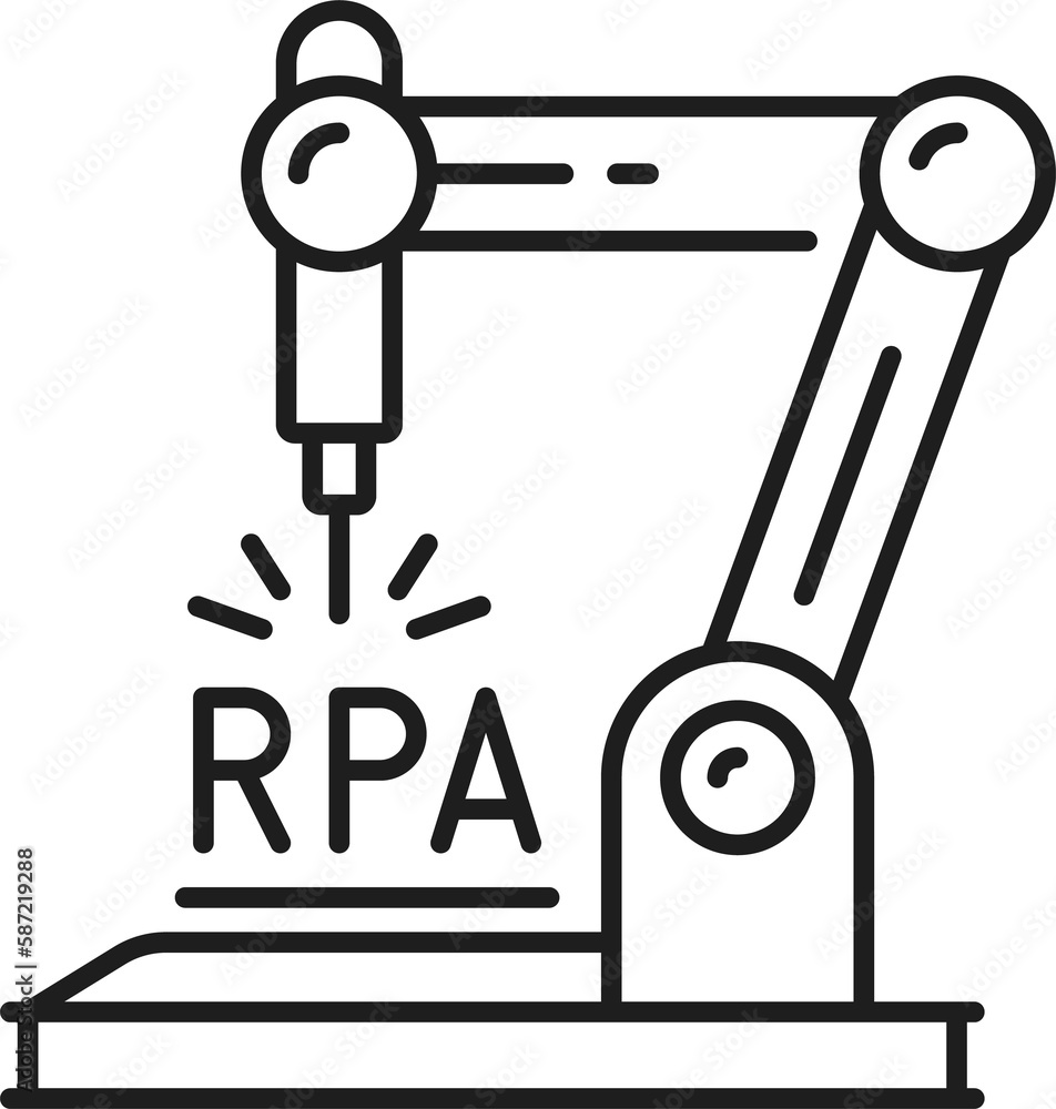 Leinwandbilder robotic process automation, rpa tools linear icon