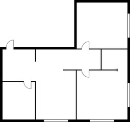House plan simple flat icon, apartment blueprint © Vector Tradition