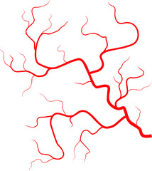 Blood vessel pulmonary or capillary red vein icon - obrazy, fototapety, plakaty