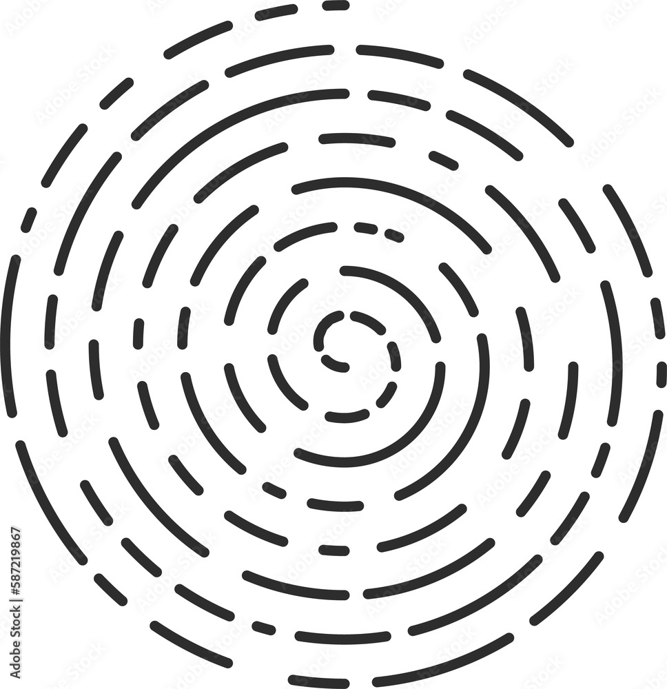 Poster Zig zag dots, speckles, concentric circle rotation