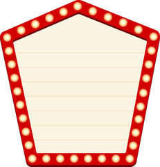 Signboard frame with lightbulbs, lightbox sign