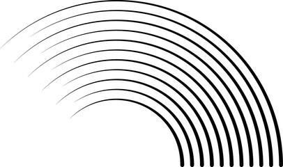 Speed line motion, wave stripe texture circle rays