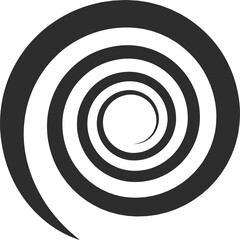 Coil twirl icon, bold circle waves, hypnotic move