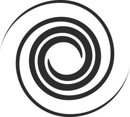 Spiral swirl motion, coil twirl icon, circle waves