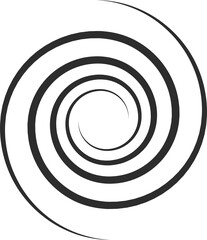 Coil twirl icon, spiral swirl motion. Circle waves