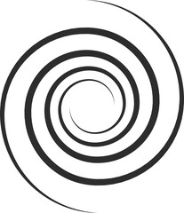 Coil twirl icon, spiral swirl motion. Circle waves