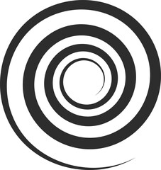 Circle waves, spiral swirl motion, coil twirl icon