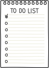 To do list notes paper, spiral notepad page sheet
