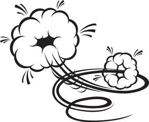 Cloud speed motion with swirl trail, jump effect